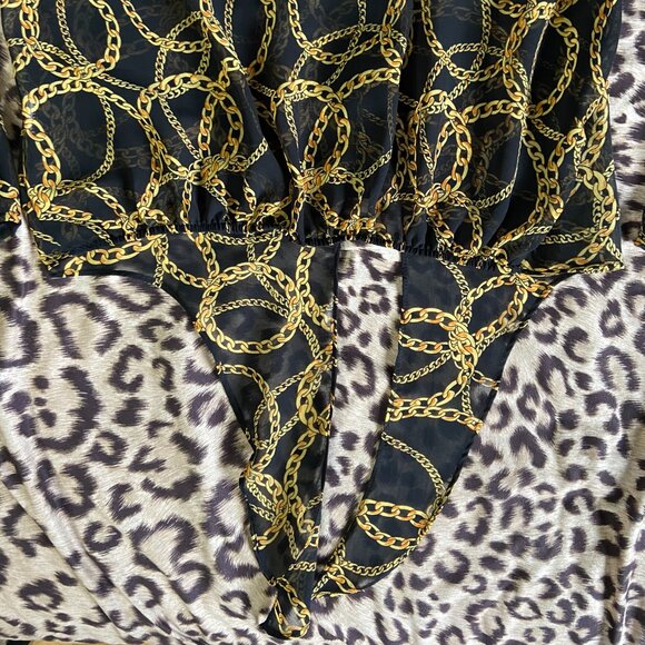 Candy Couture (Size L) Shear Chain Pattern Cropped Blouse - Picture 4 of 6